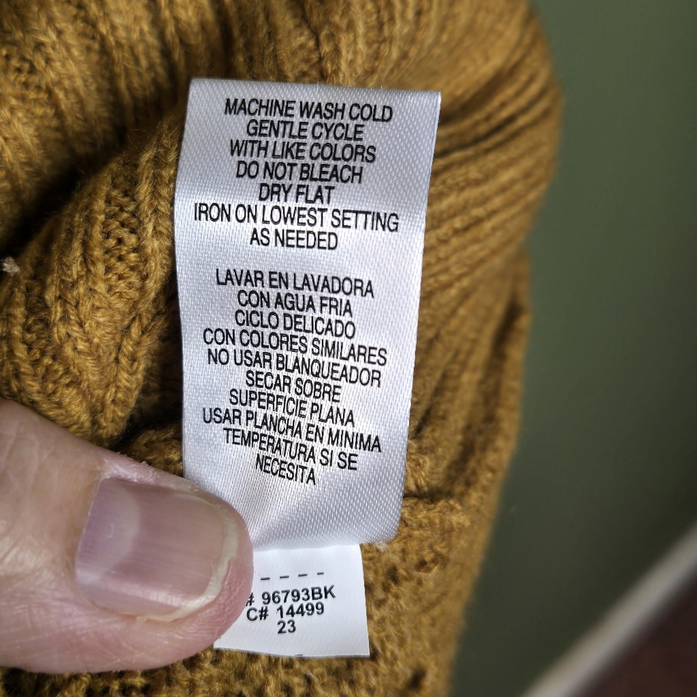 Sandra Darren Women's Sweater Dress XL Burnt Orange Cable‎ Knit Thick - Picture 6 of 6